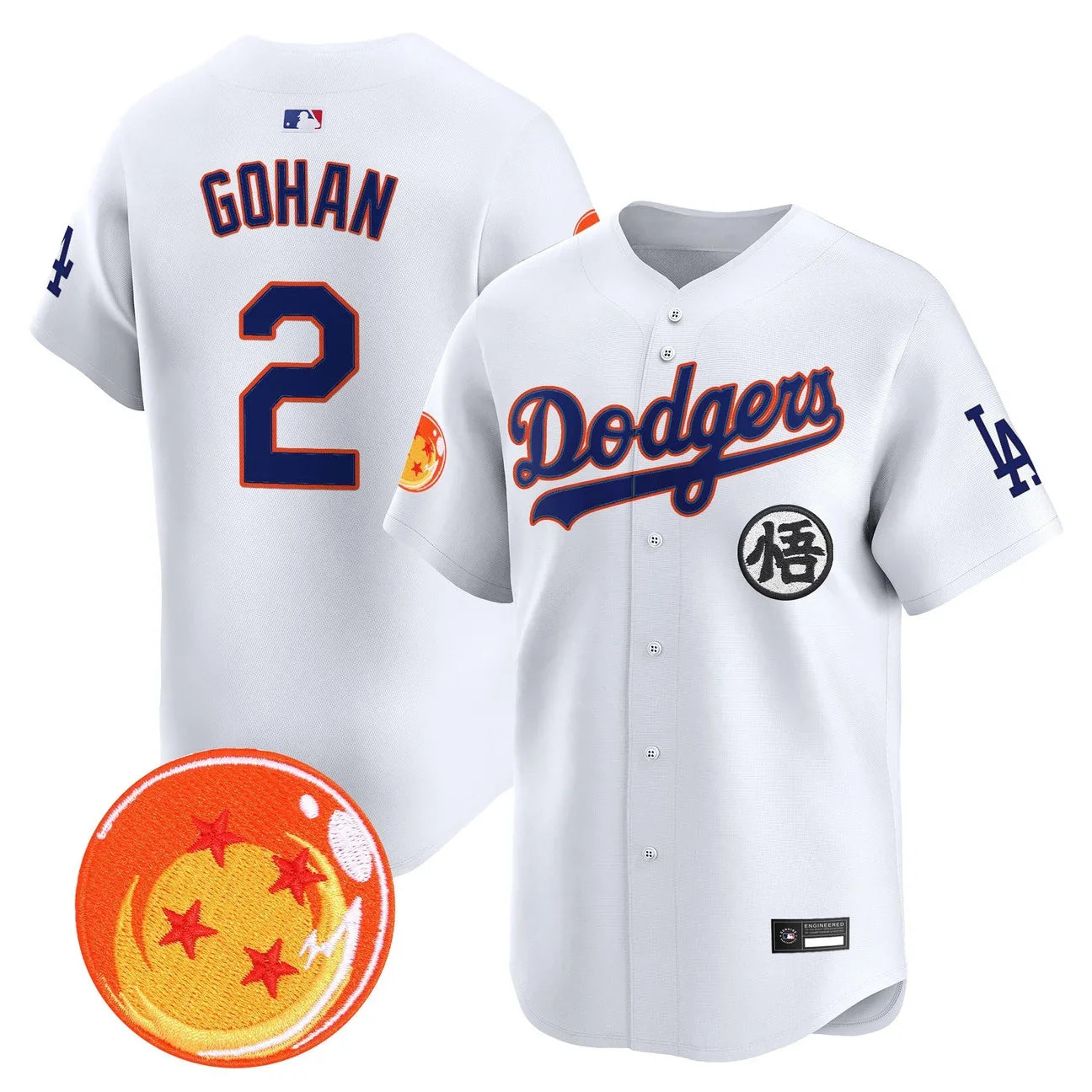 Men's Los Angeles Dodgers x Dragon Ball Vapor Premier Limited Jersey - Stitched