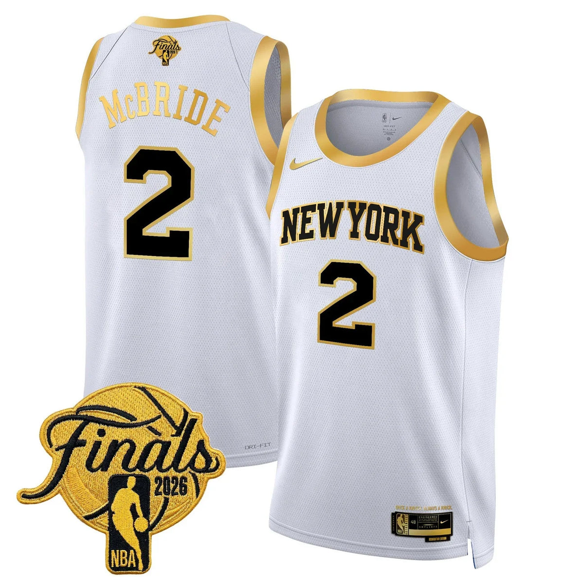 Men's New York Knicks 2026 Finals Swingman Jersey - All Stitched - Gold