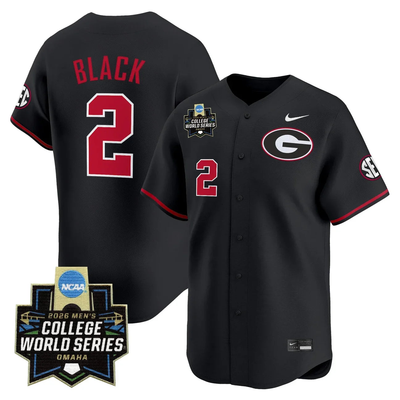 Men's Georgia Bulldogs Baseball 2026 World Series Vapor Premier Limited Jersey - All Stitched