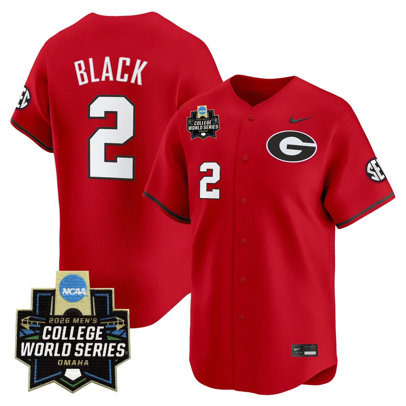 Men's Georgia Bulldogs Baseball 2026 World Series Vapor Premier Limited Jersey - All Stitched