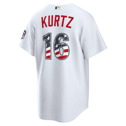 Nick Kurtz Athletics Nike USA 250 Fourth of July Home Stadium Jersey - White