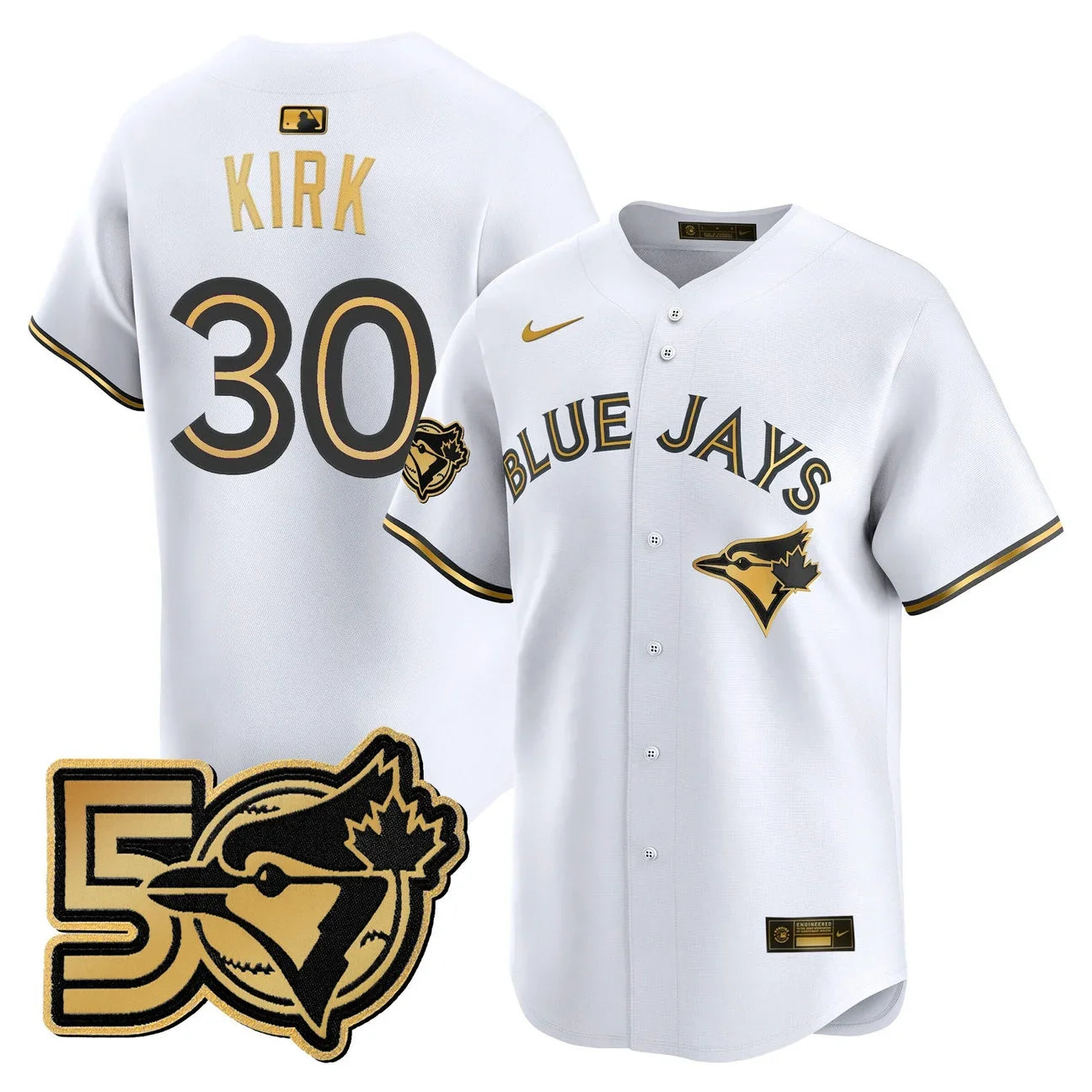 Men's Toronto Blue Jays 50 Seasons Patch Vapor Premier Limited Jersey - All Stitched