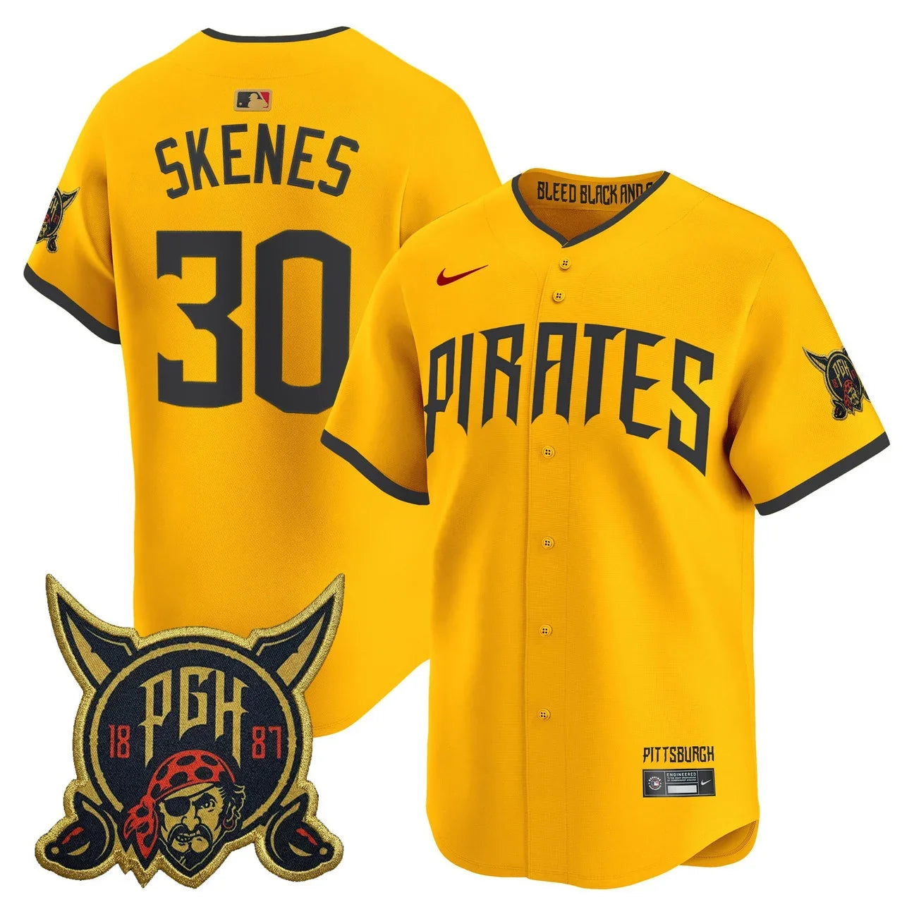 Pittsburgh Pirates 2026 City Connect Vapor Premier Limited Jersey - All Stitched - Gold