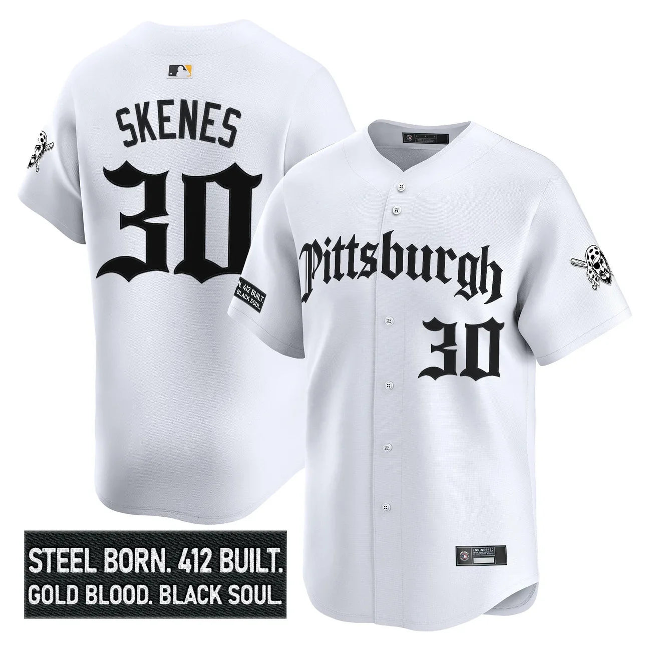 Men's Pittsburgh Pirates 'Gothic Steel City Edition' Vapor Premier Limited Jersey - All Stitched