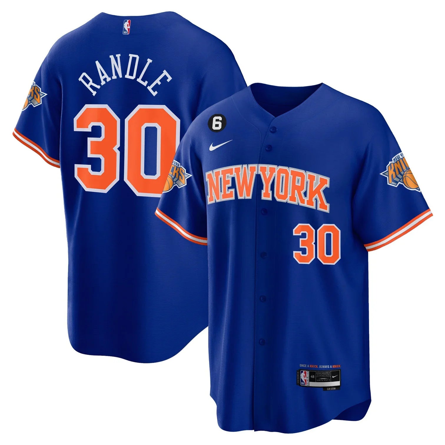 New York Knicks Baseball Jersey - All Stitched