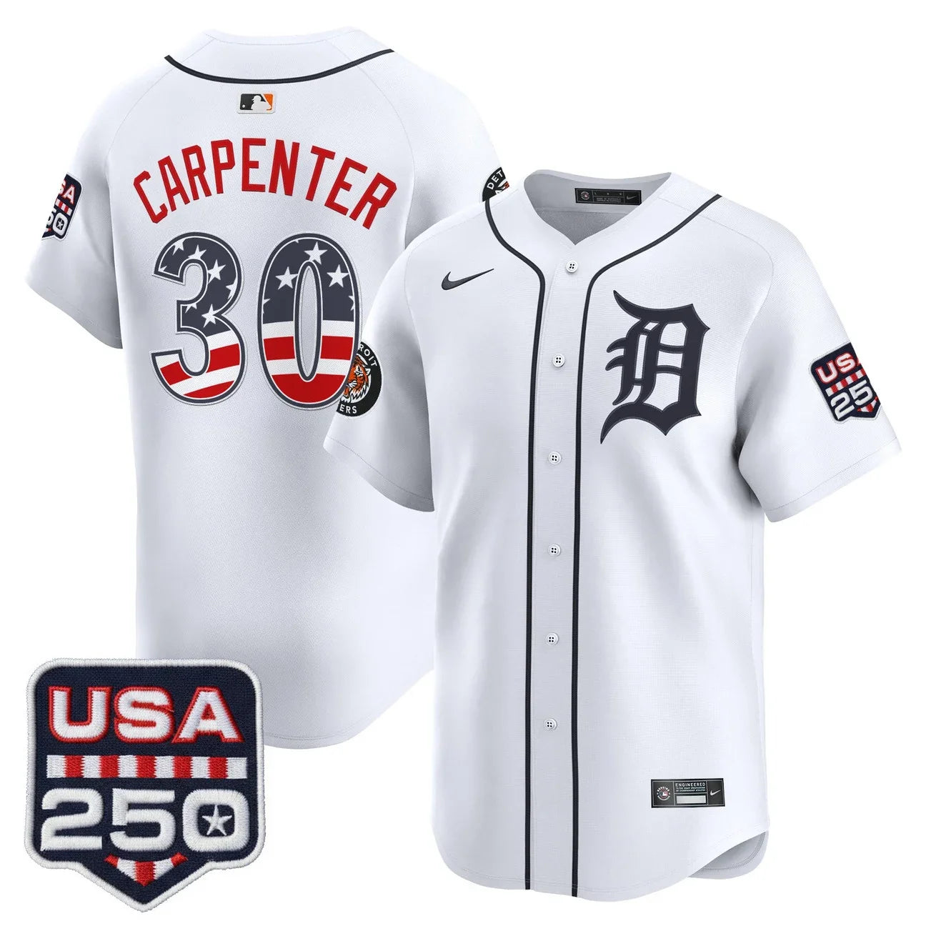 Men's Detroit Tigers USA 250 Fourth of July Vapor Premier Limited Jersey - All Stitched