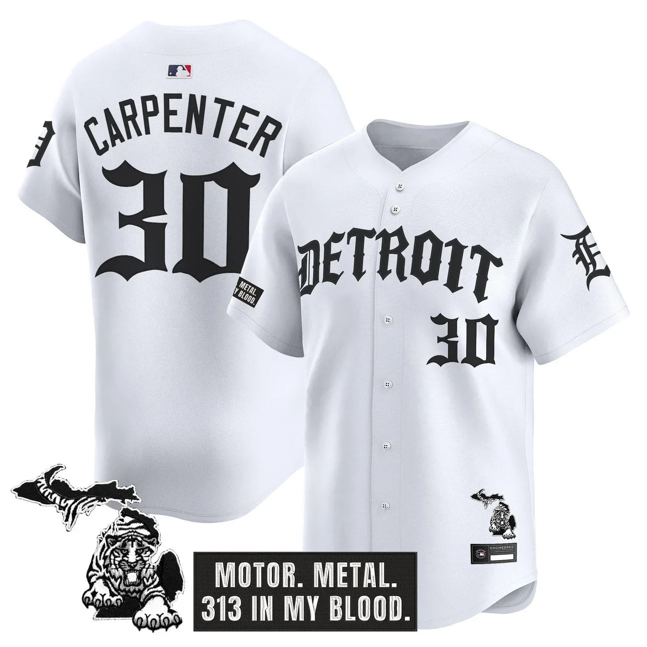 Detroit Tigers 'Old English Edition' Vapor Premier Limited Jersey - All Stitched - White