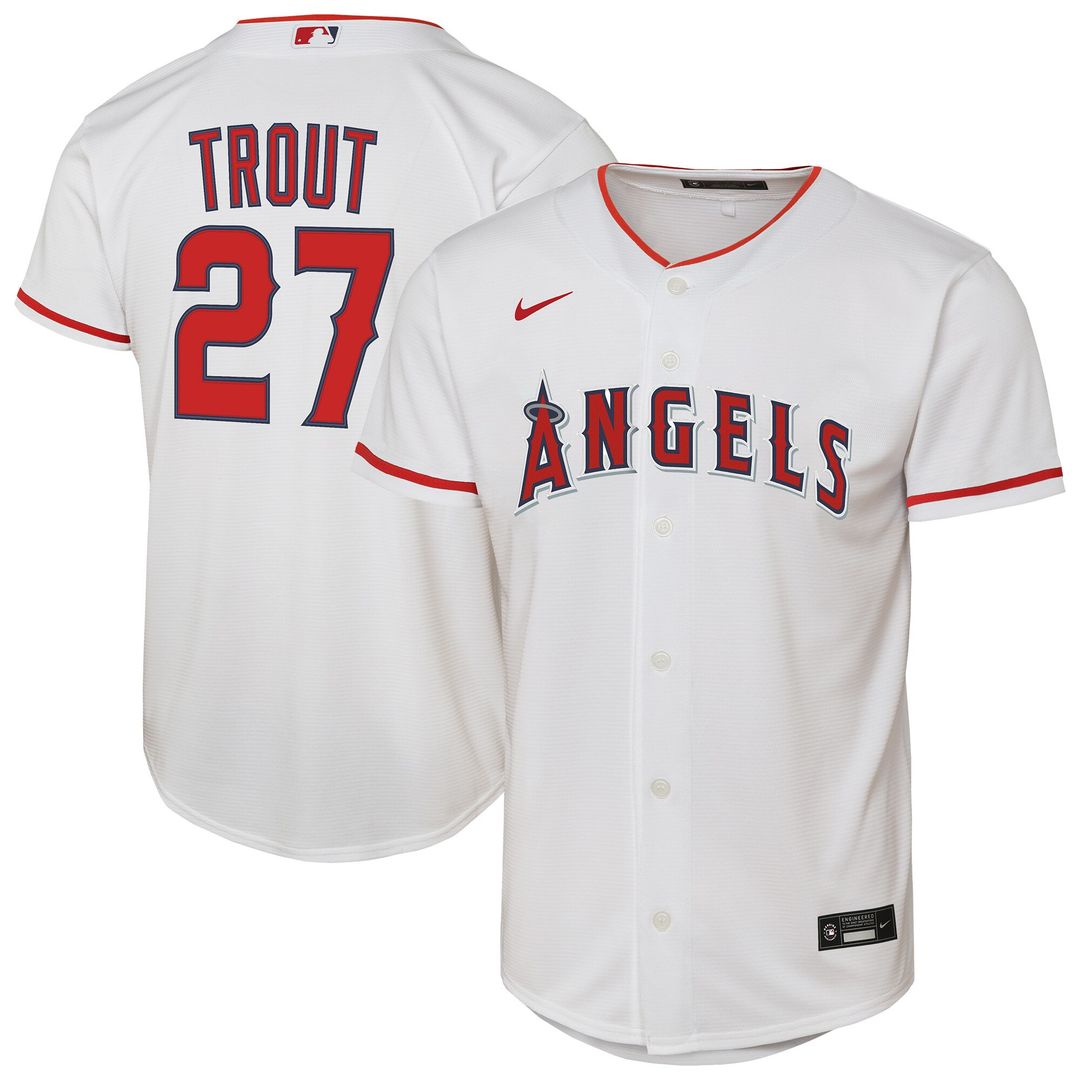 Mike Trout Los Angeles Angels Nike Youth Home Replica Player Jersey - White