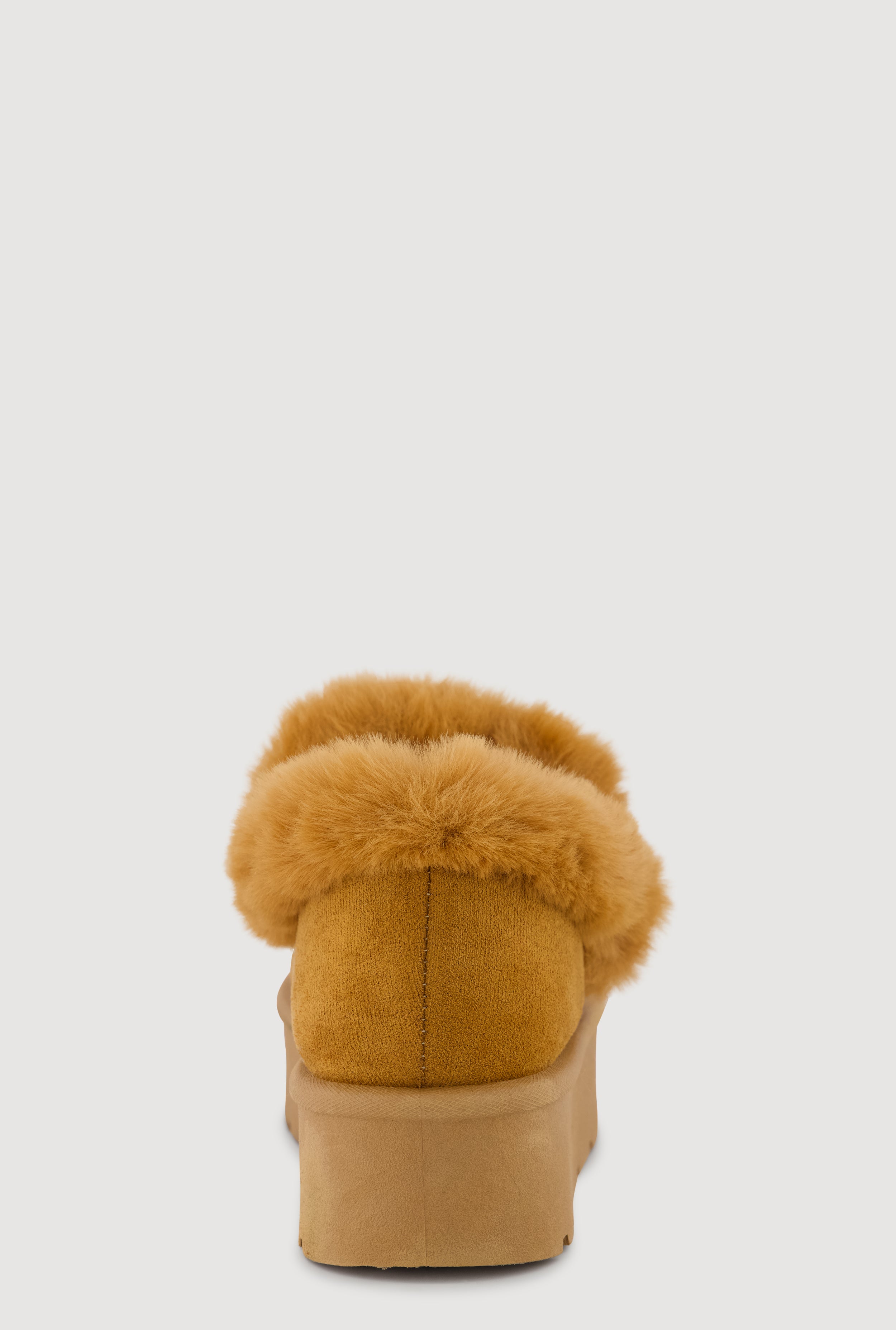 Trendy Faux Fur Lined Faux Suede Booties with Chains and Pearl Detail