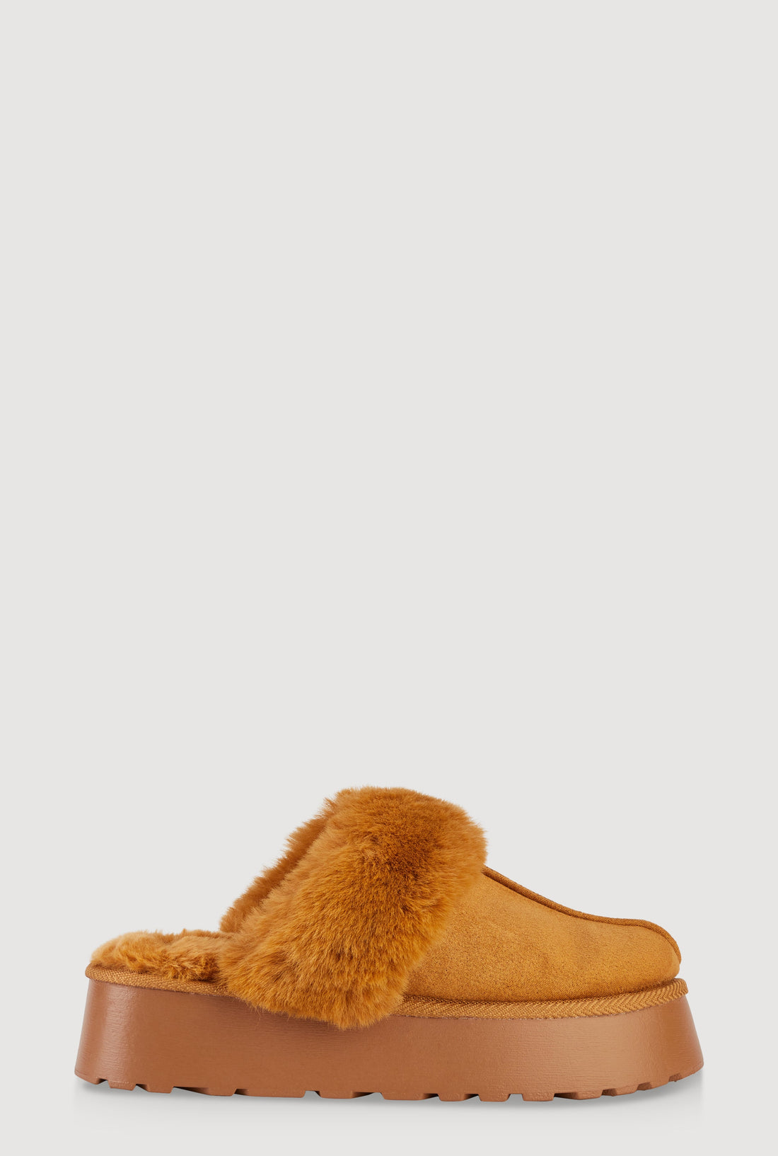 Faux Fur Platform Slippers