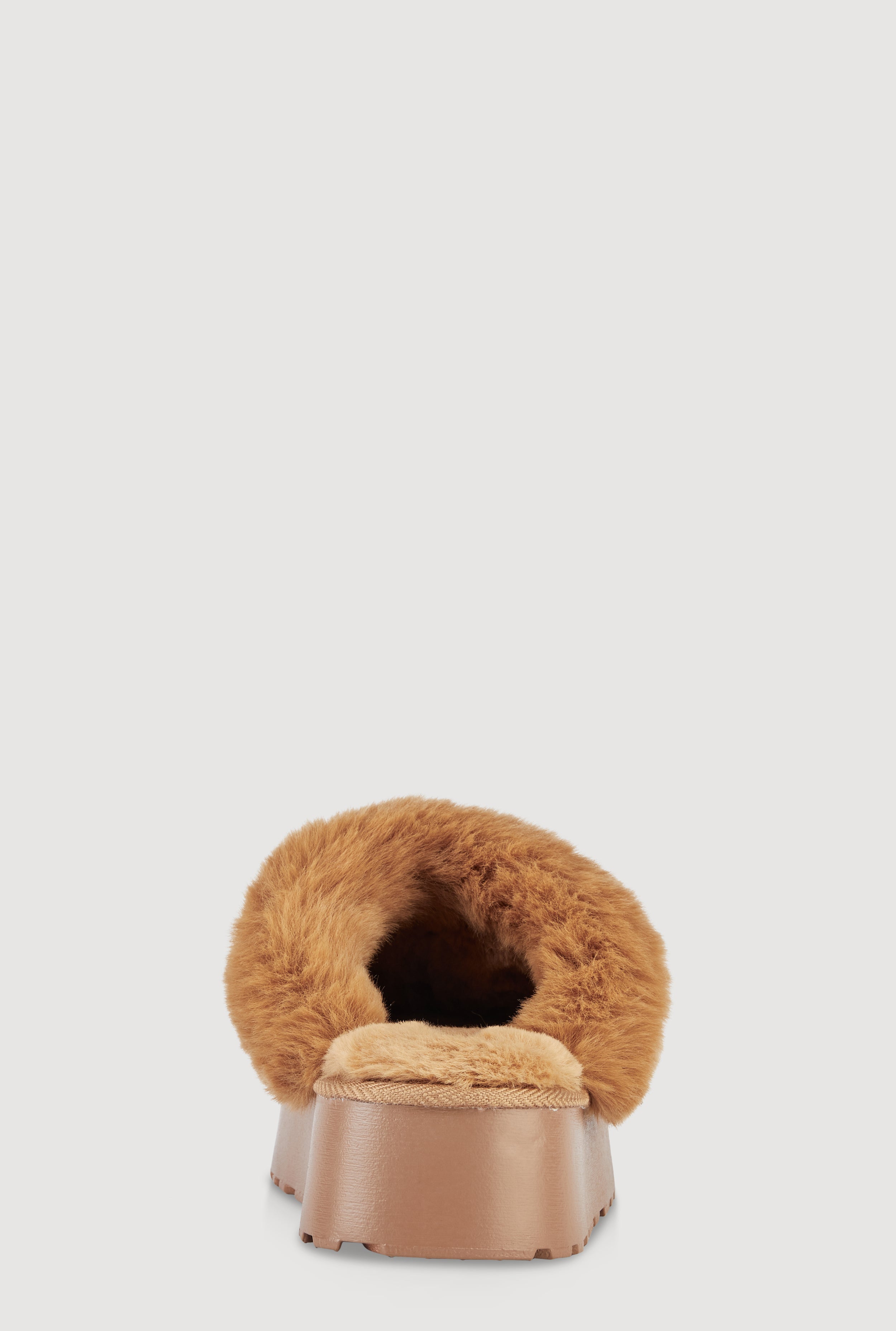 Faux Fur Platform Slippers