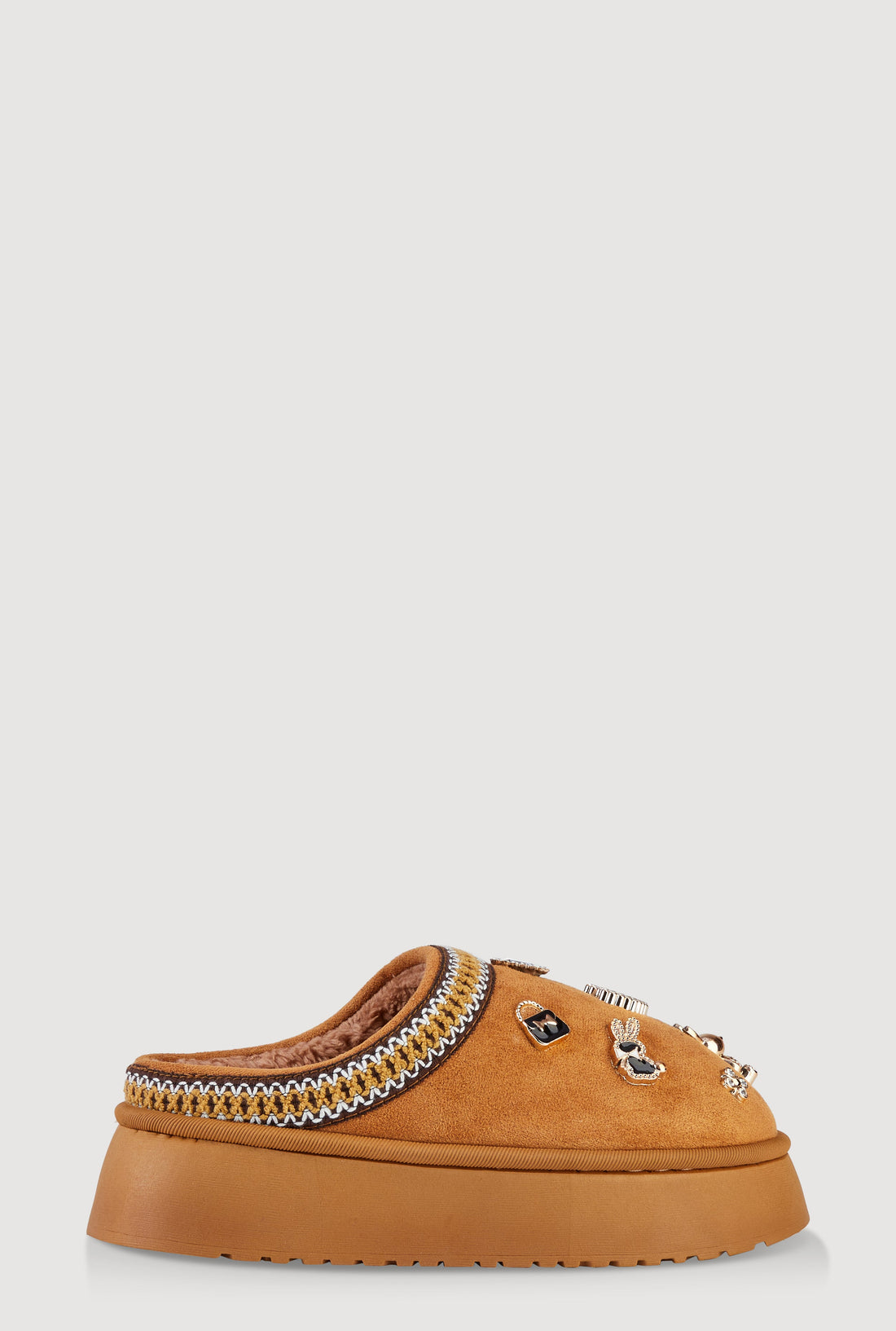 Studded Charm Low Platform Mule Slippers