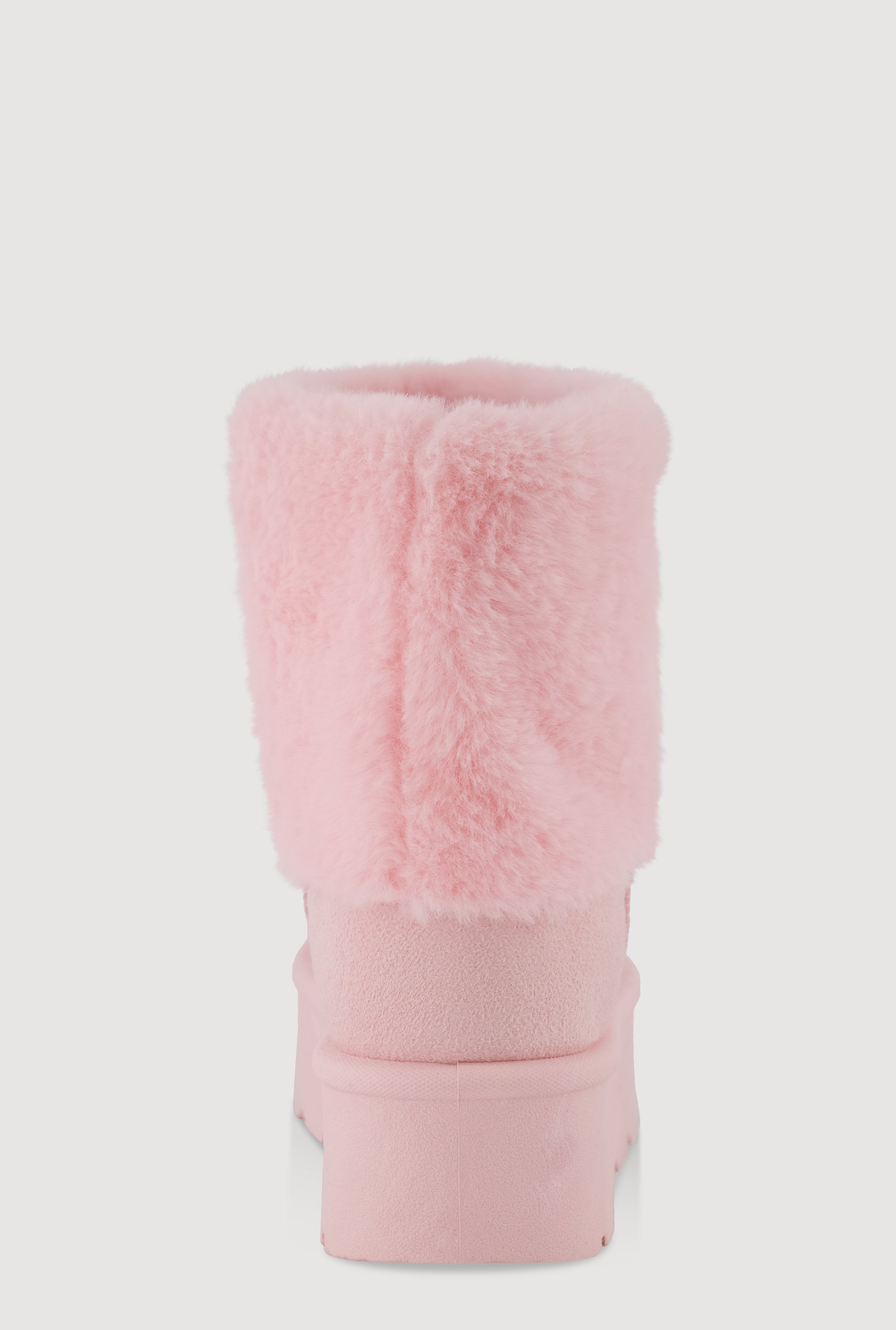 Faux Fur Cuff Platform Booties