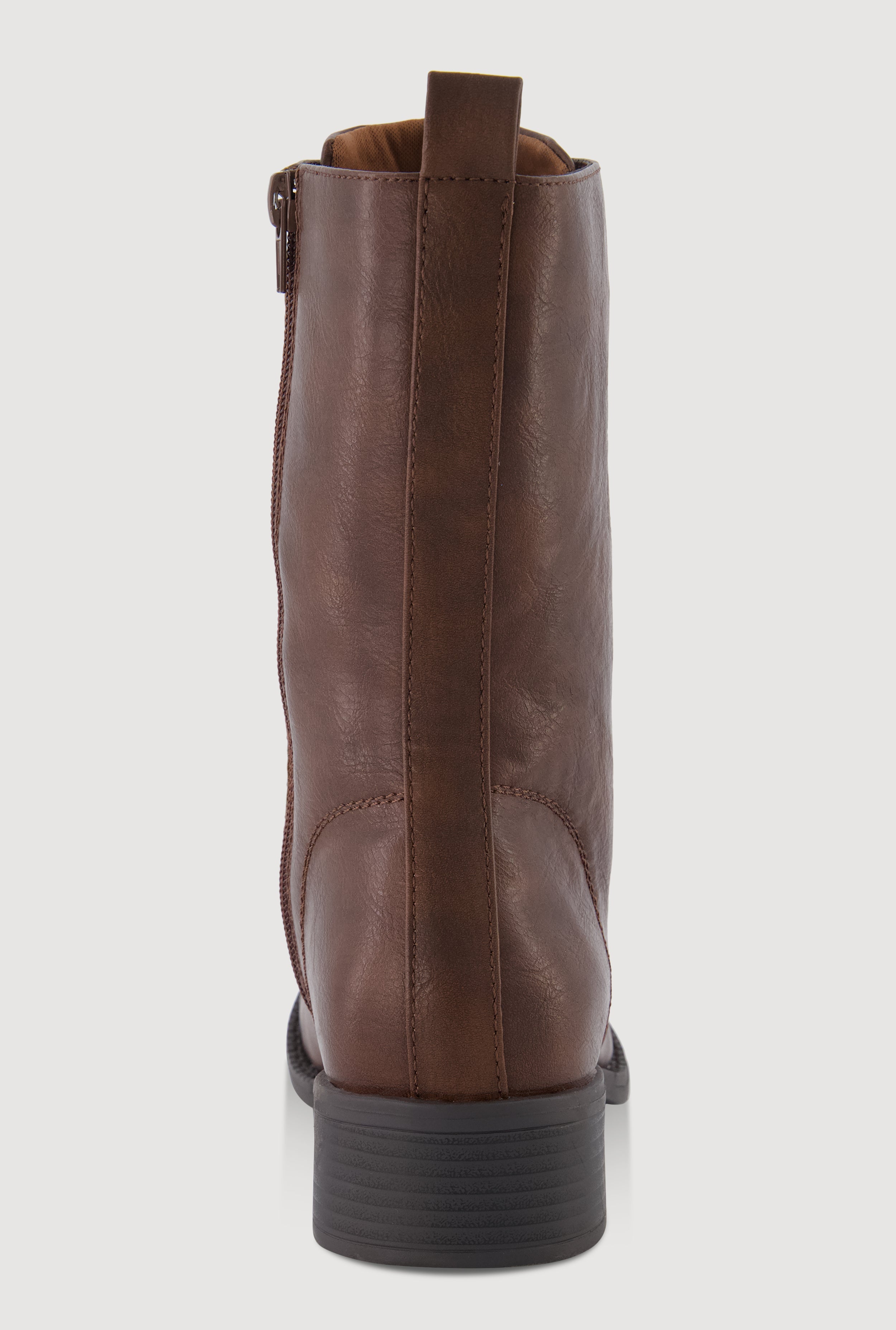 Faux Leather Lace Up Combat Boots