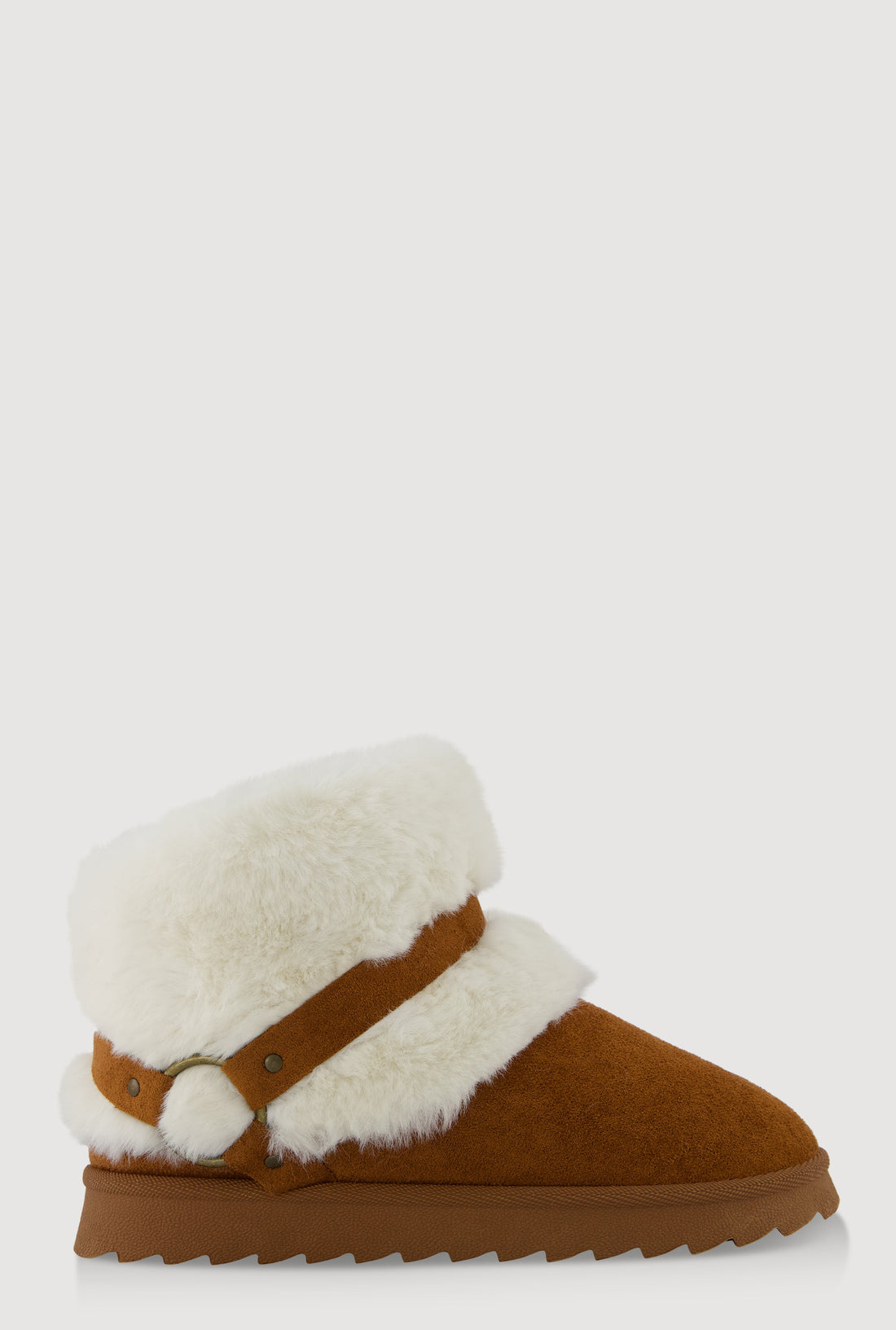 Faux Fur Cuff O-Ring Harness Booties