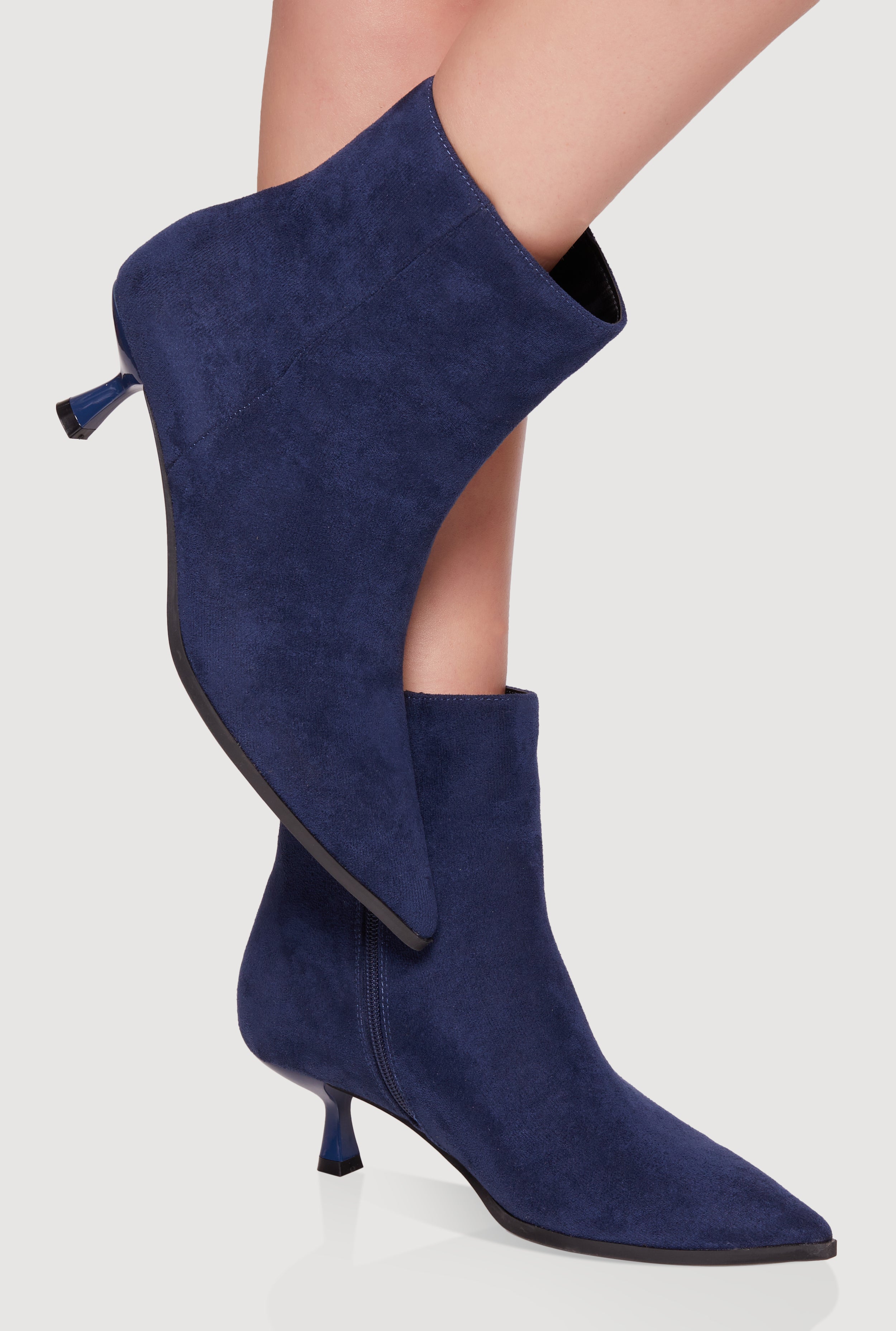 Pointed Toe Spool Heel Ankle Booties