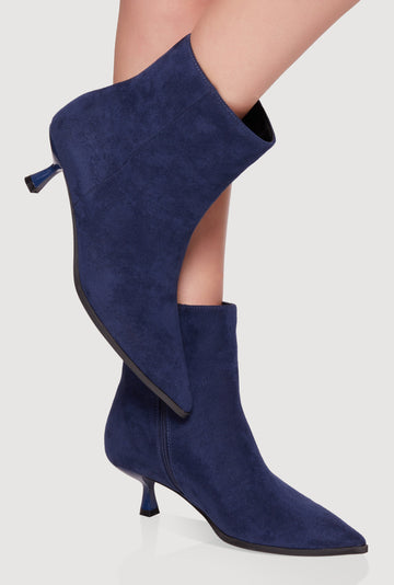 Pointed Toe Spool Heel Ankle Booties