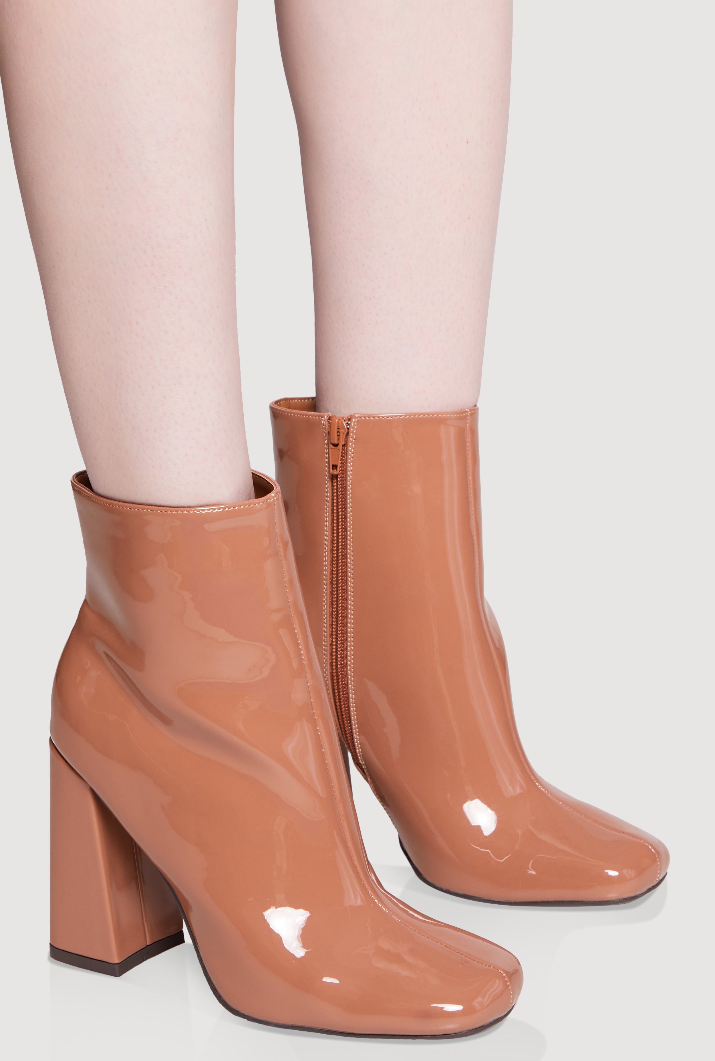Trendy Block Heel Almond Toe Booties