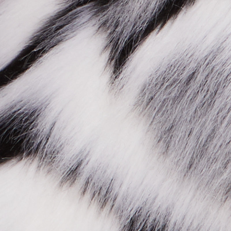 Color Blocked Round Toe Faux Fur Boots