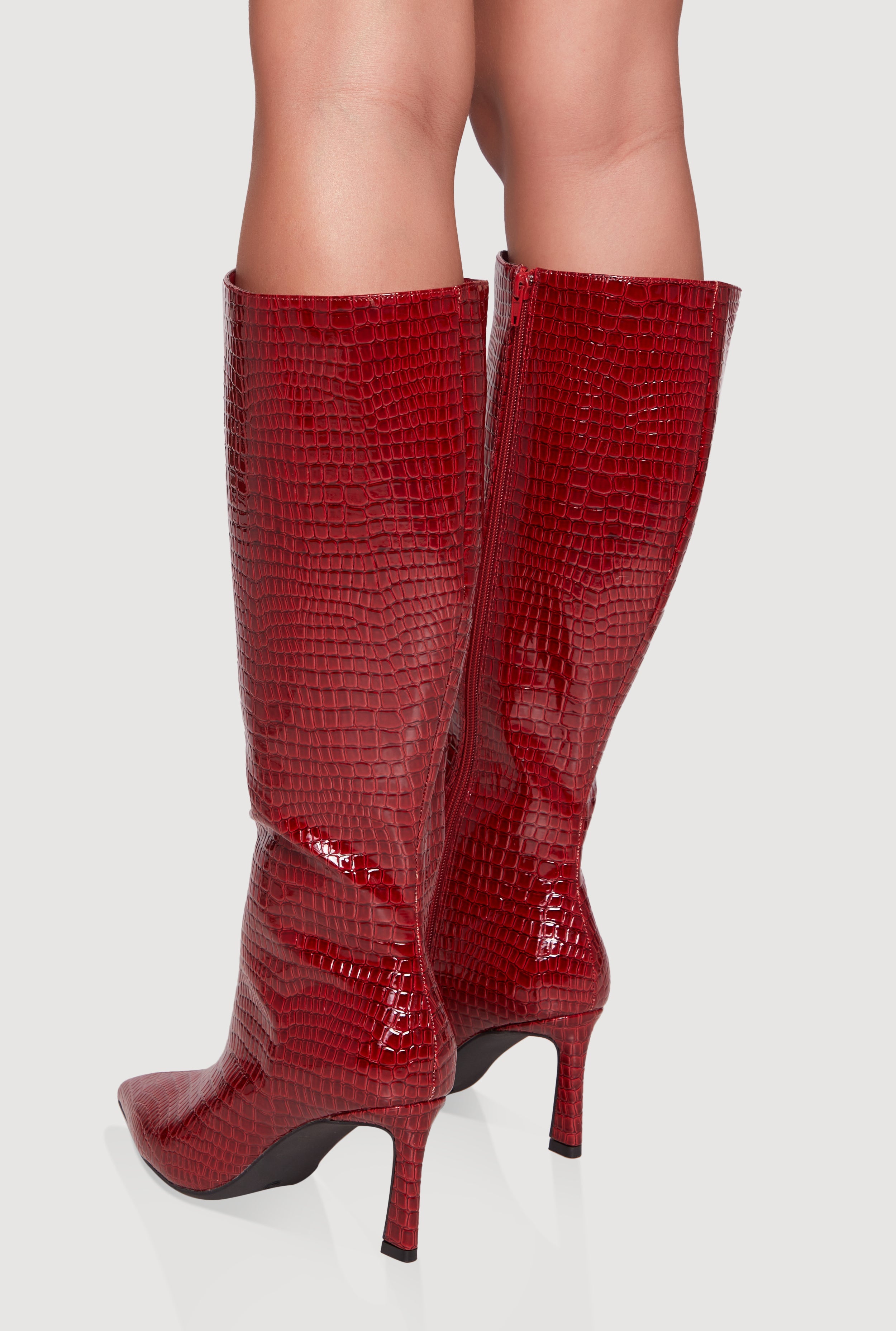 Pointy Toe Side Zip High Heel Boots