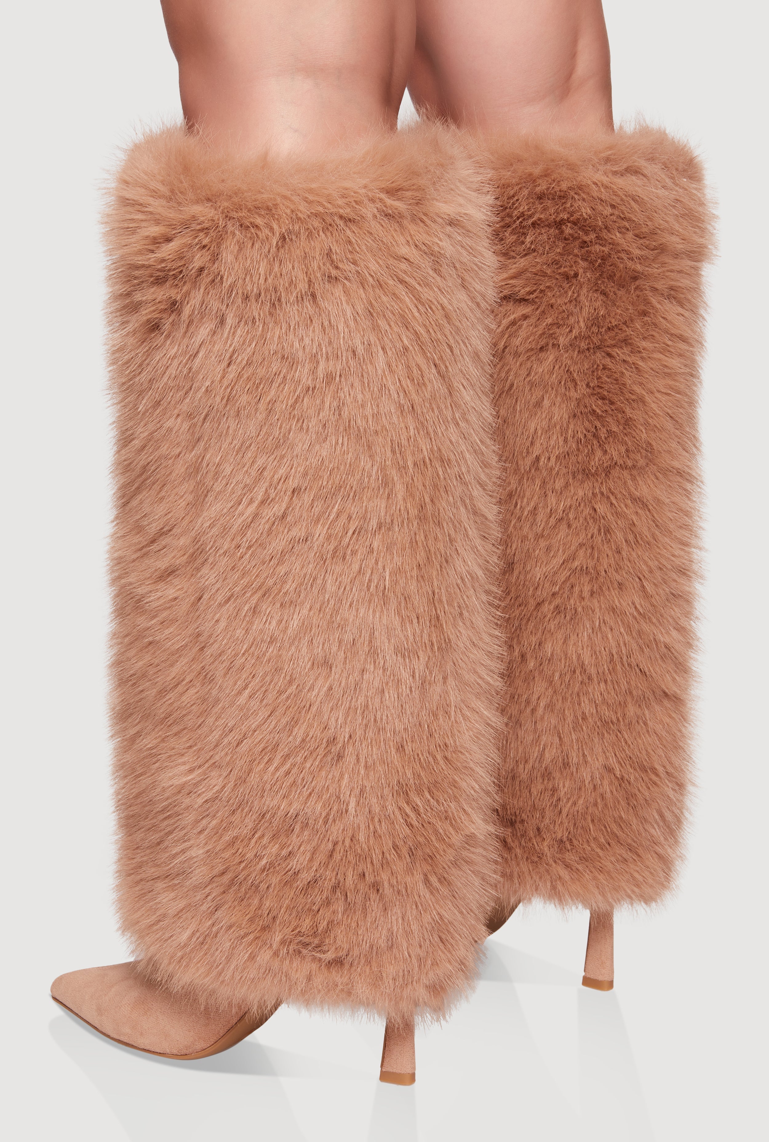 Faux Fur Stiletto Knee High Boots