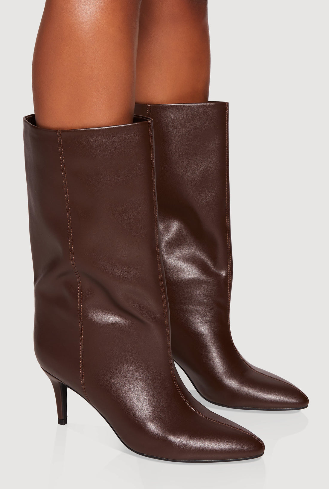 Mid-Calf Pointed Toe Stiletto Boots