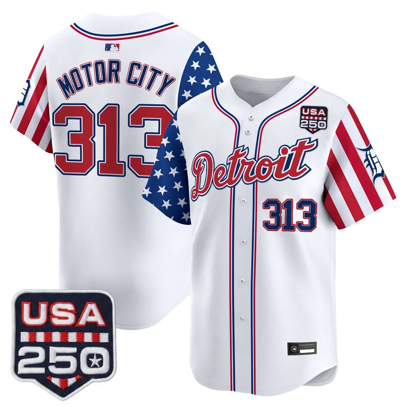 Detroit Tigers "America250 Edition" Vapor Premier Limited Jersey - All Stitched - White
