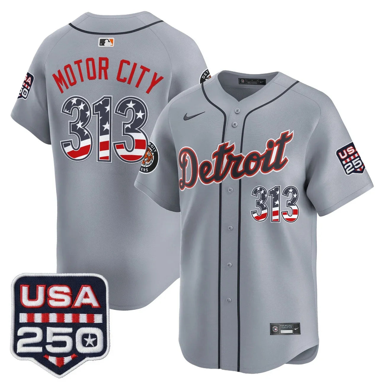 Men's Detroit Tigers USA 250 Fourth of July Vapor Premier Limited Jersey - All Stitched