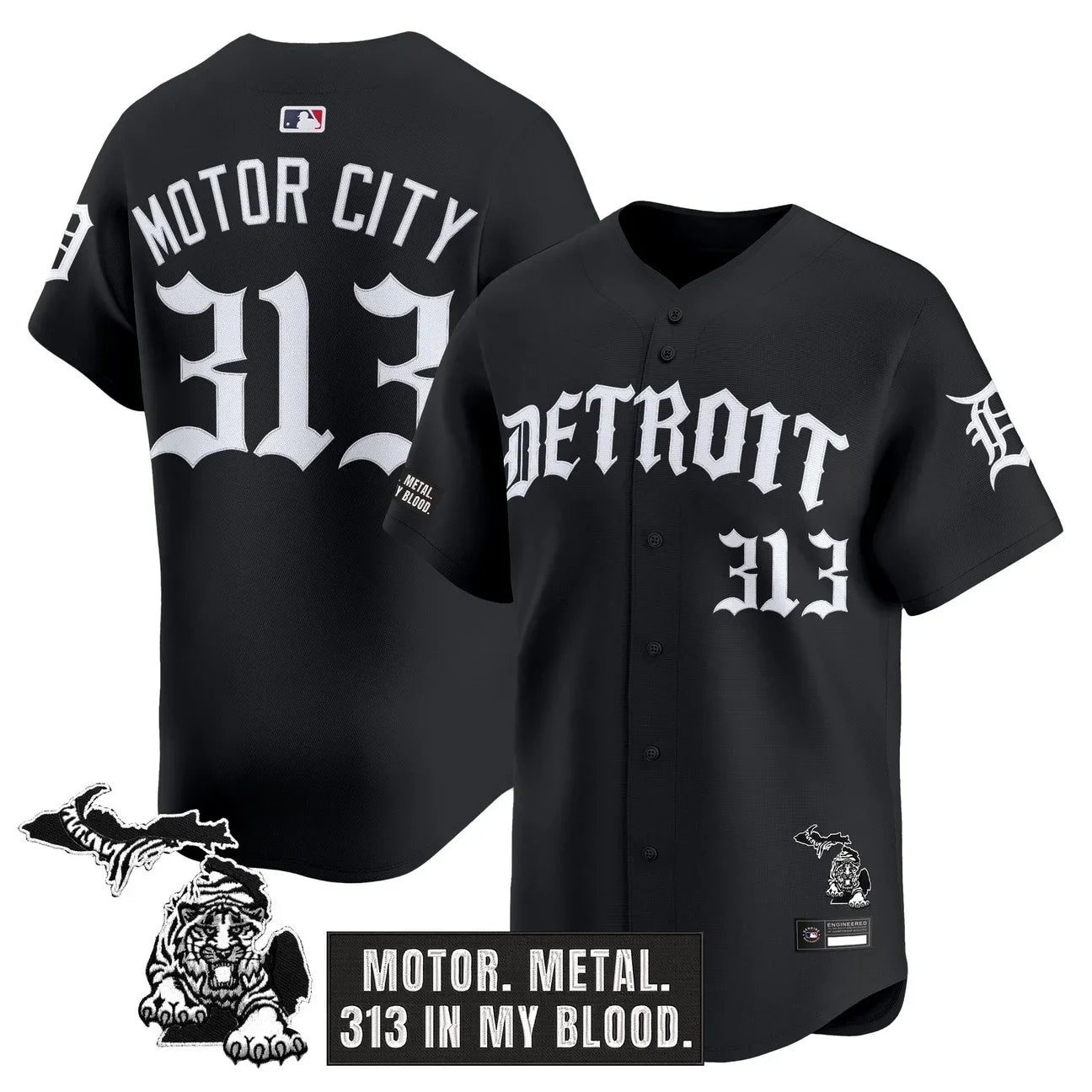 Detroit Tigers 'Old English Edition' Vapor Premier Limited Jersey - All Stitched - Black