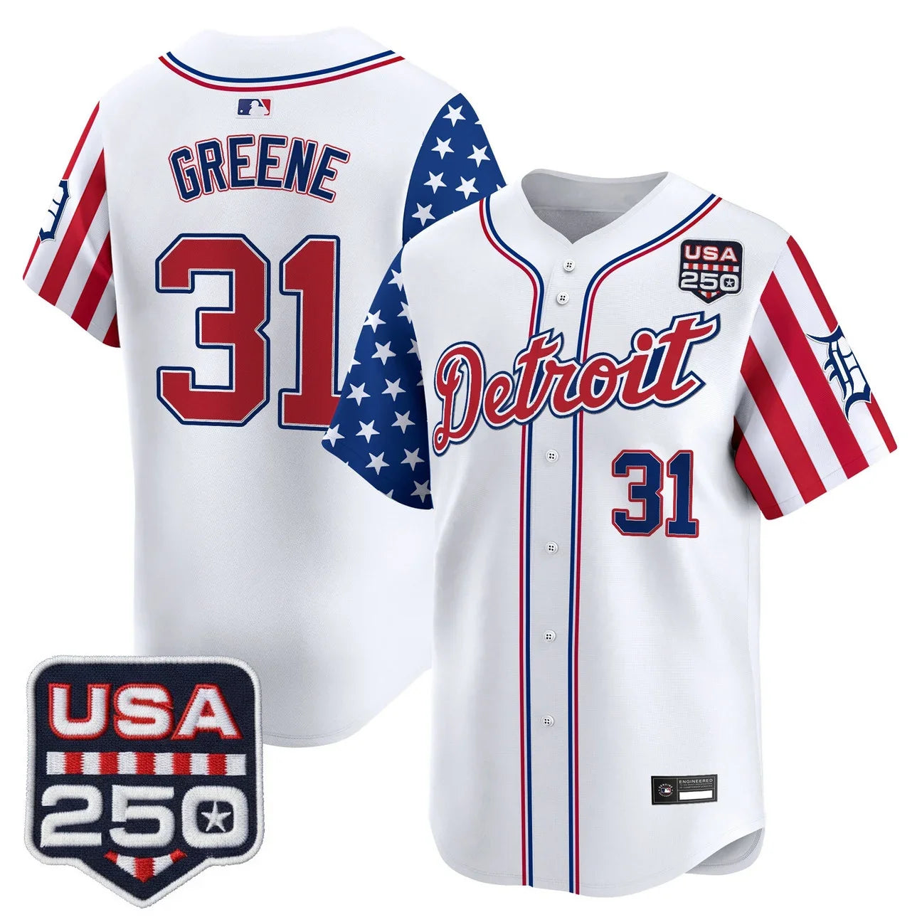 Detroit Tigers "America250 Edition" Vapor Premier Limited Jersey - All Stitched - White