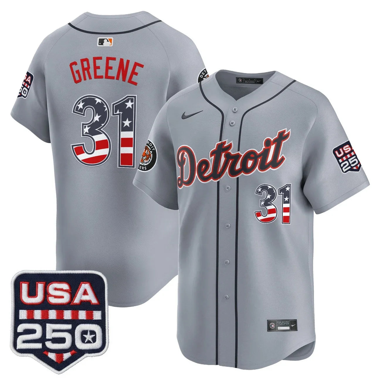 Men's Detroit Tigers USA 250 Fourth of July Vapor Premier Limited Jersey - All Stitched