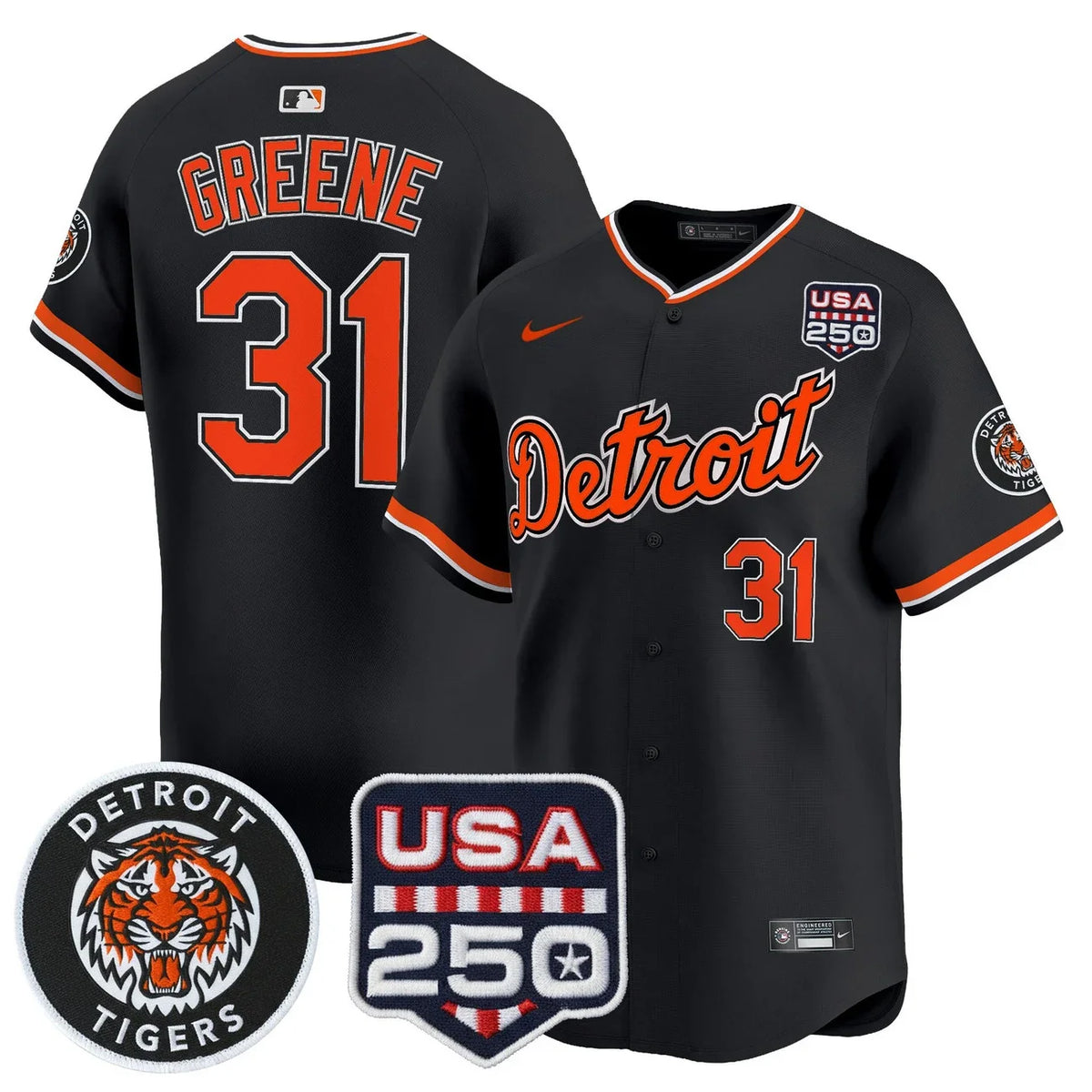 Men's Detroit Tigers 2026 Alternate Vapor Premier Limited Jersey - 250America Patch - All Stitched