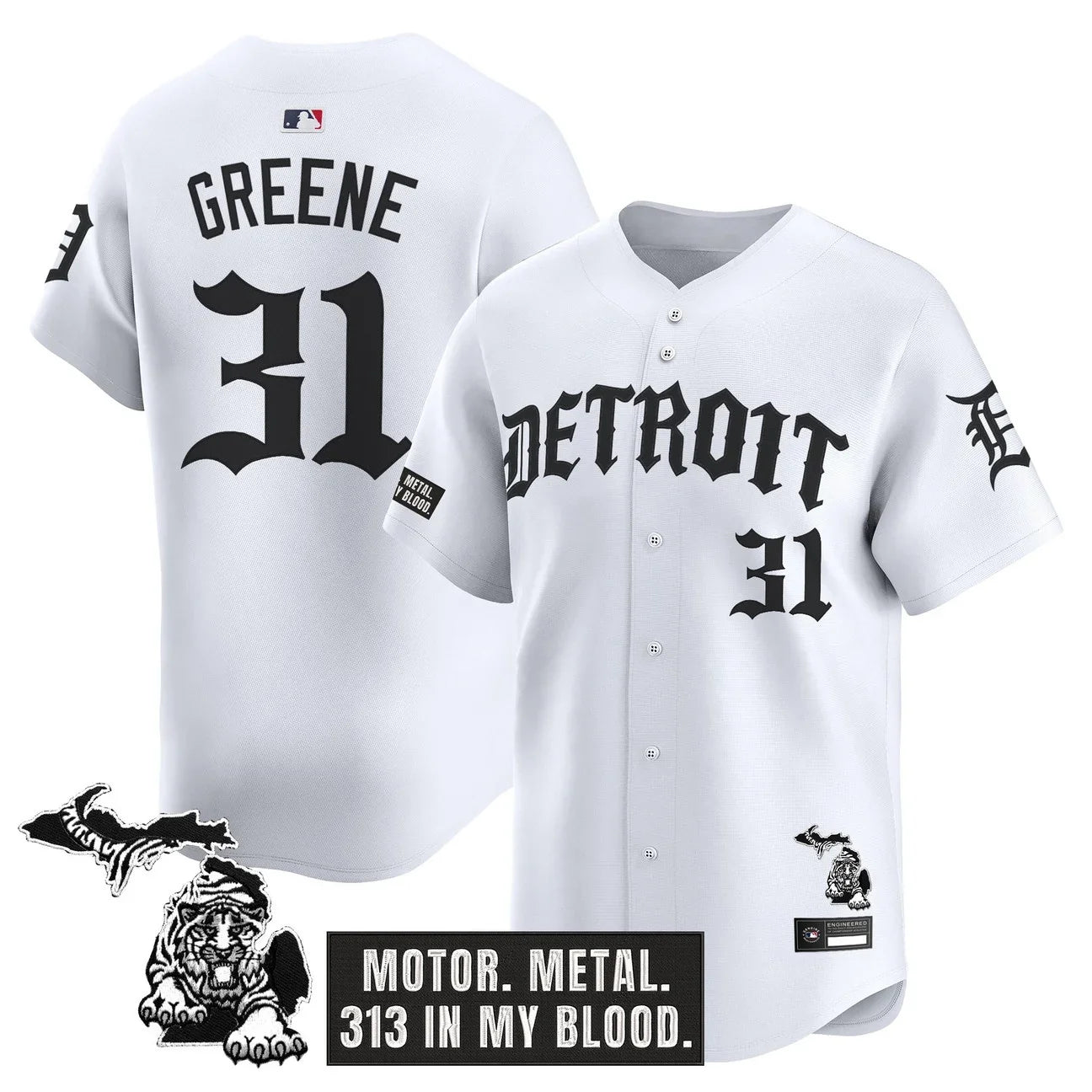 Detroit Tigers 'Old English Edition' Vapor Premier Limited Jersey - All Stitched - White