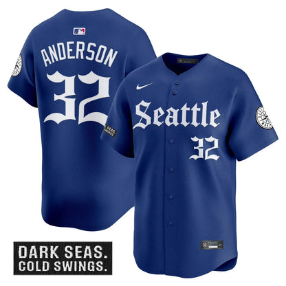 Men's Seattle Mariners 'Deep Sea Gothic Edition' Vapor Premier Limited Jersey - All Stitched