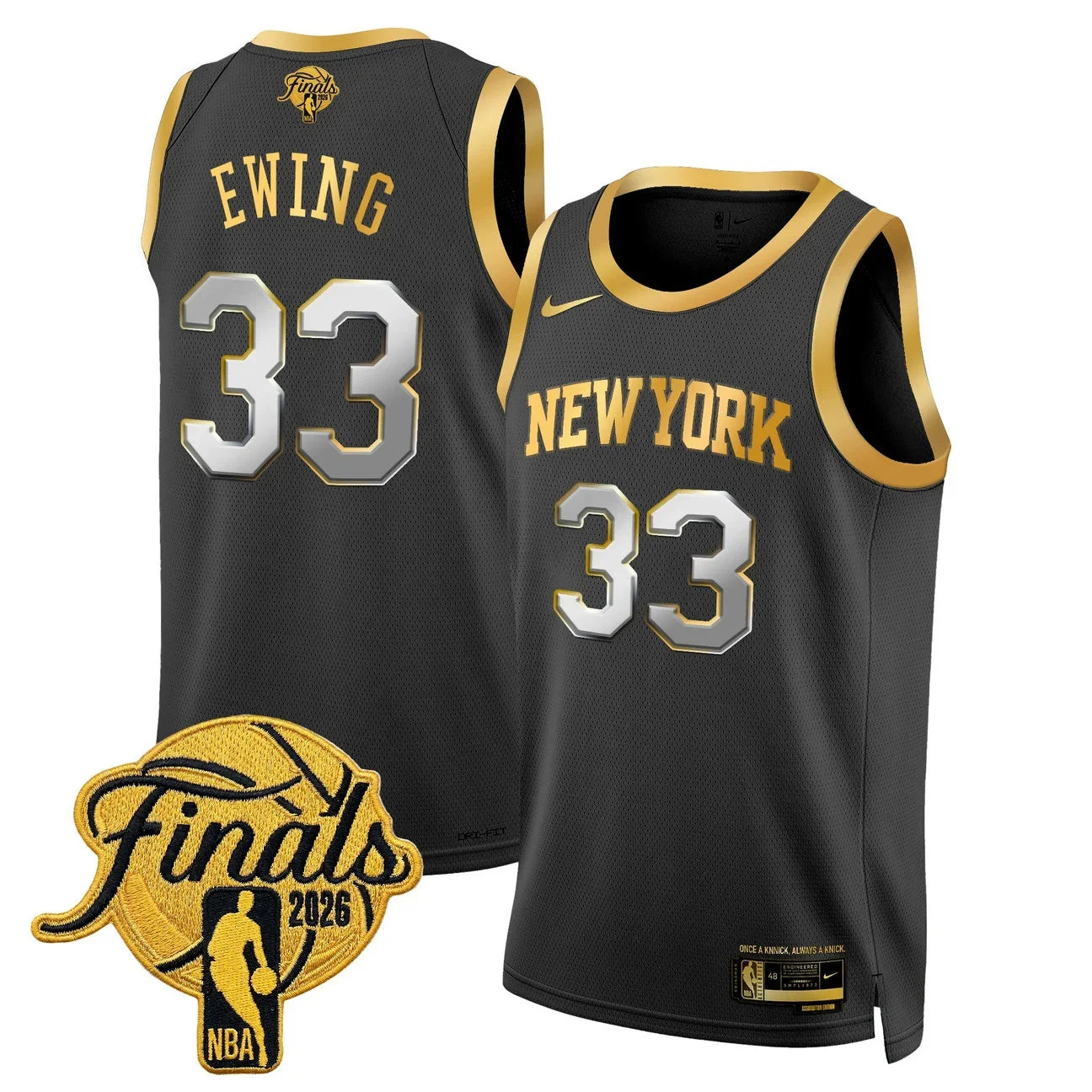 Men's New York Knicks 2026 Finals Swingman Jersey - All Stitched - Gold