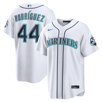 Julio Rodríguez Seattle Mariners Nike Alternate Stadium 50th Season Patch Jersey - Teal