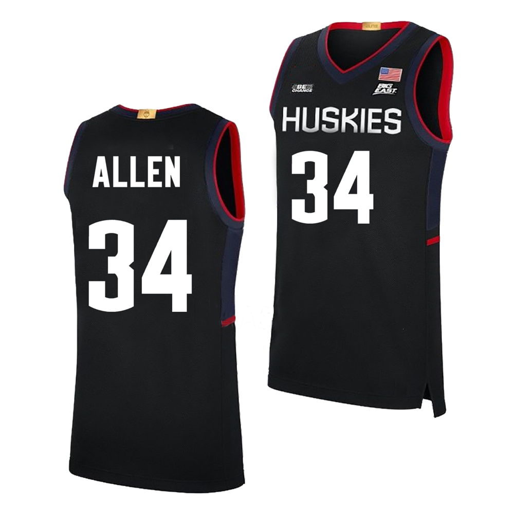 Men's #34 Ray Allen UConn Huskies College Basketball Jersey