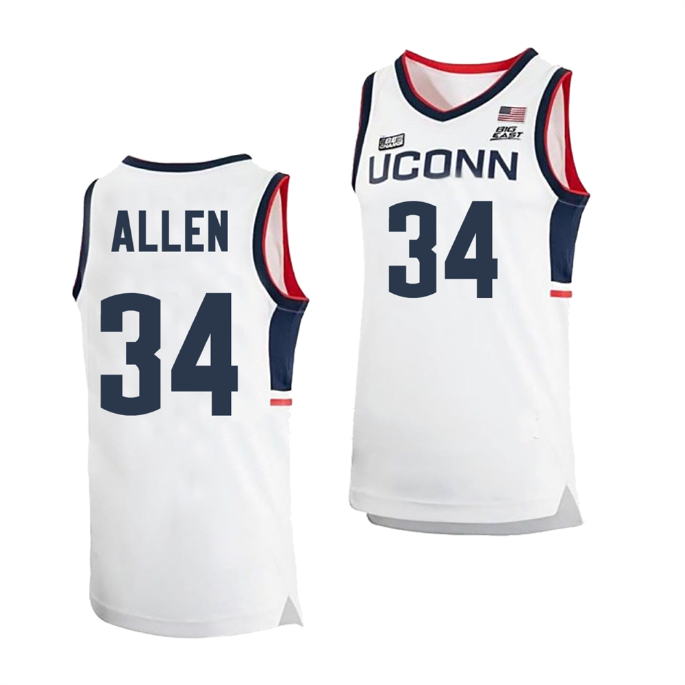 Men's #34 Ray Allen UConn Huskies College Basketball Jersey