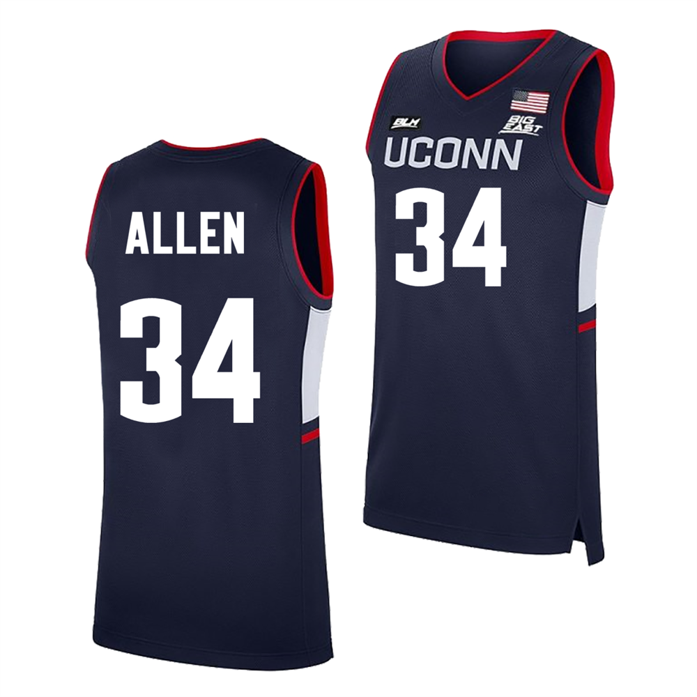Men's #34 Ray Allen UConn Huskies College Basketball Jersey