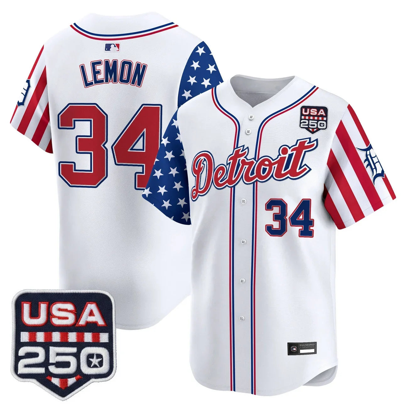 Detroit Tigers "America250 Edition" Vapor Premier Limited Jersey - All Stitched - White
