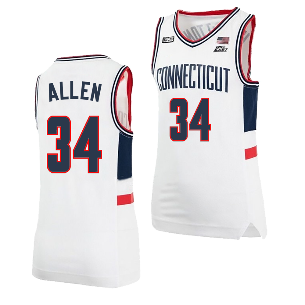 Men's #34 Ray Allen UConn Huskies College Basketball Jersey