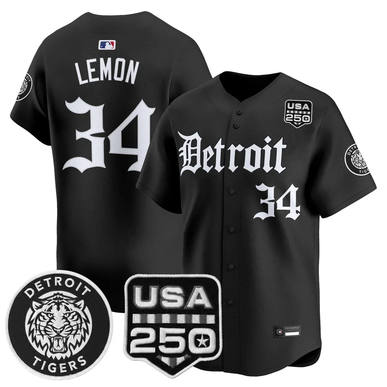 Detroit Tigers ‘Gothic Edition’ Vapor Premier Limited Jersey - All Stitched - Black