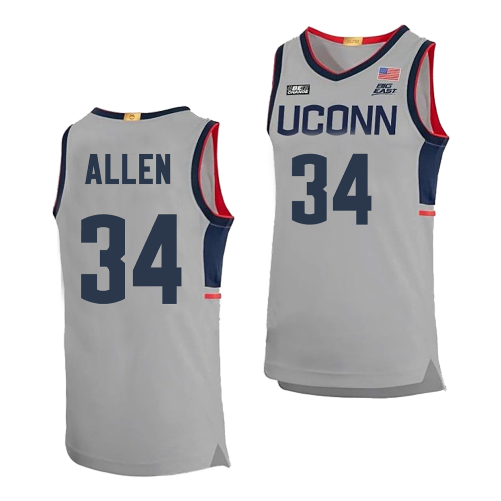 Men's #34 Ray Allen UConn Huskies College Basketball Jersey