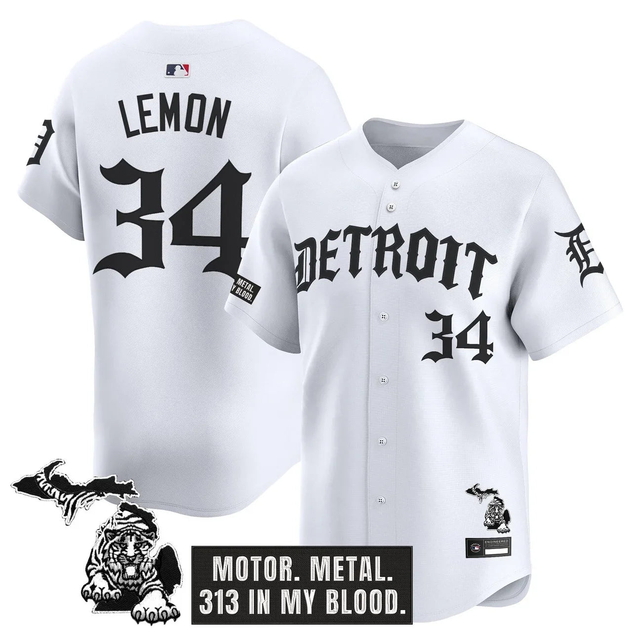 Detroit Tigers 'Old English Edition' Vapor Premier Limited Jersey - All Stitched - White