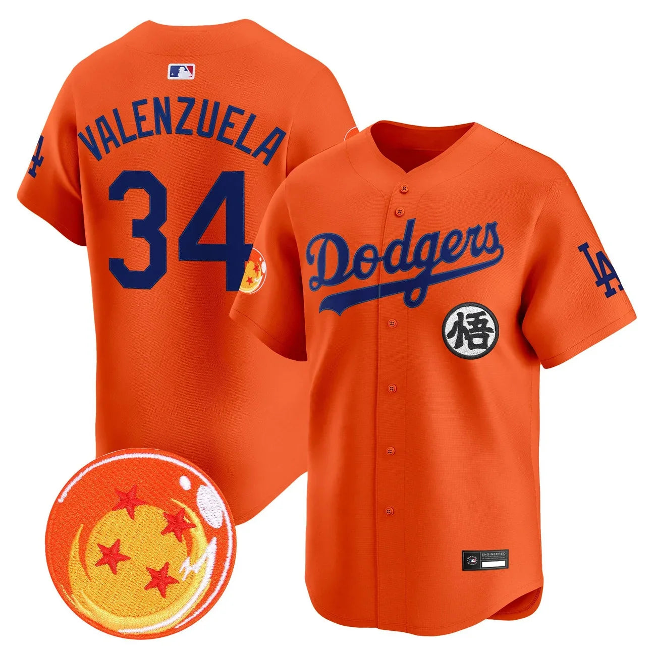 Men's Los Angeles Dodgers x Dragon Ball Vapor Premier Limited Jersey - Stitched