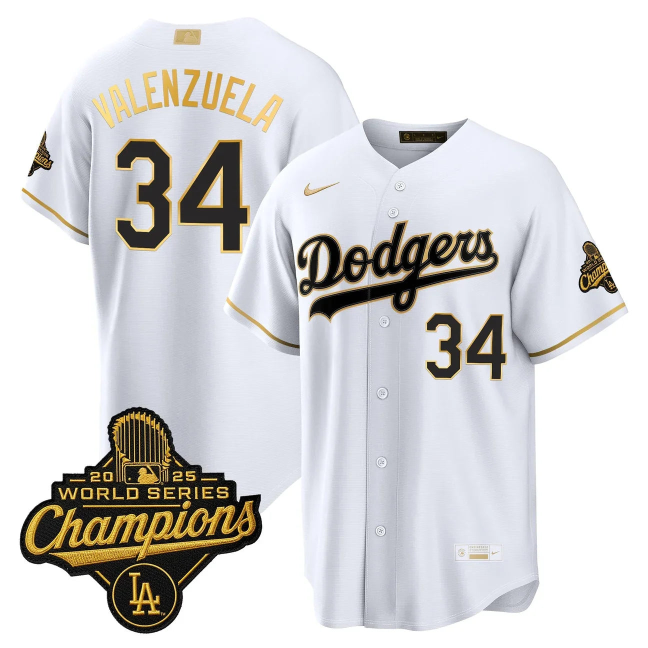 Los Angeles Dodgers "Gold Collection" Premier Limited Jersey - All Stitched - White Gold