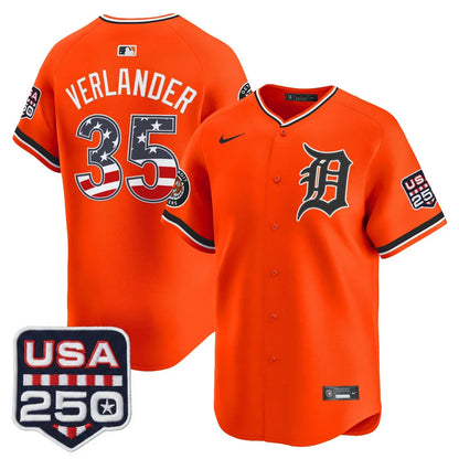 Men's Detroit Tigers USA 250 Fourth of July Vapor Premier Limited Jersey - All Stitched