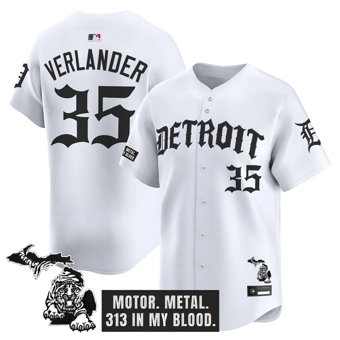 Detroit Tigers 'Old English Edition' Vapor Premier Limited Jersey - All Stitched - White