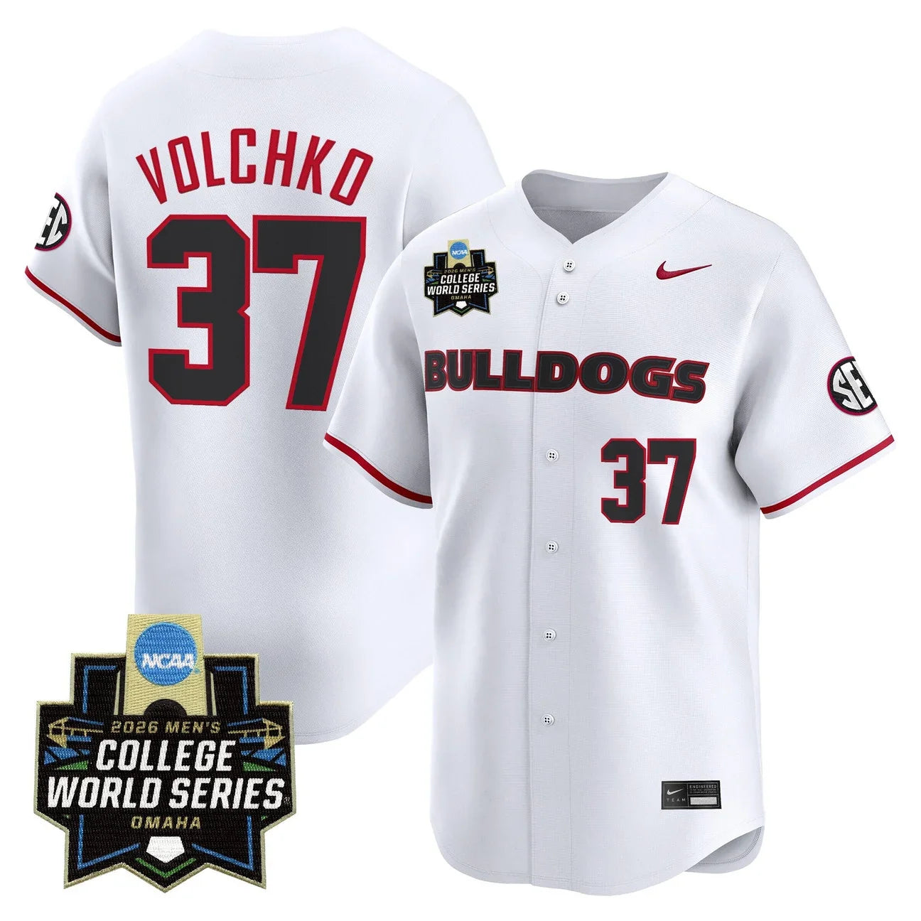Men's Georgia Bulldogs Baseball 2026 World Series Vapor Premier Limited Jersey - All Stitched