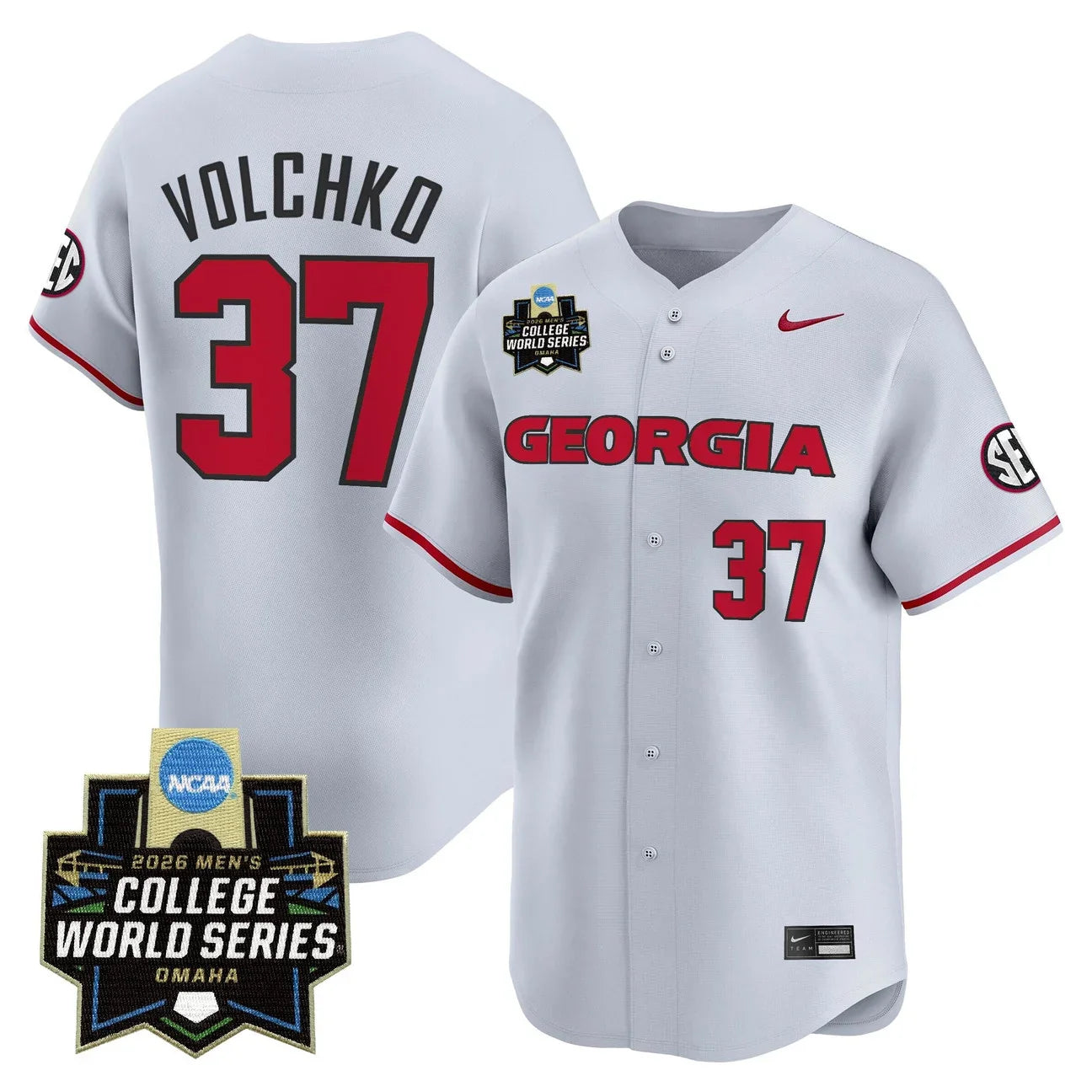 Men's Georgia Bulldogs Baseball 2026 World Series Vapor Premier Limited Jersey - All Stitched